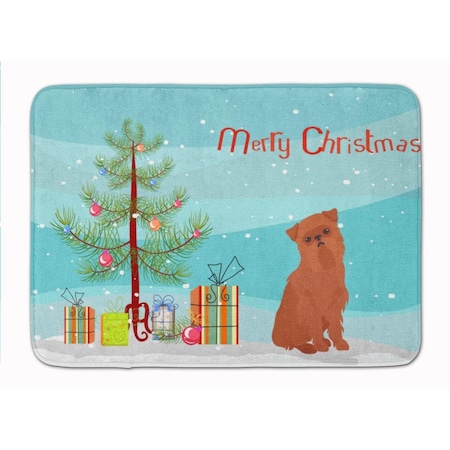 Carolines Treasures Brussels Griffon Christmas Tree Machine Washable Memory Foam Mat CK3494RUG